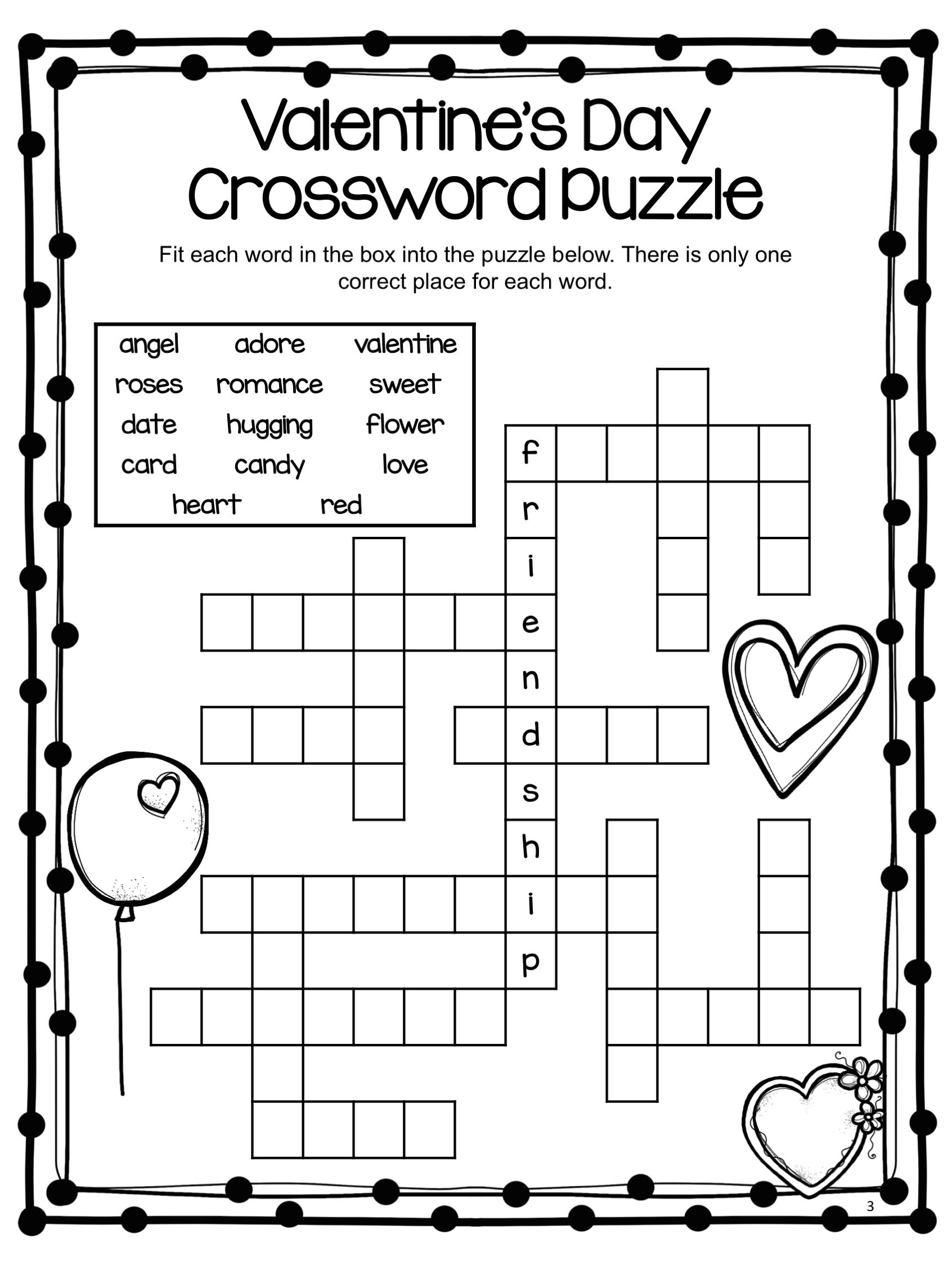 3 Printable Valentine’s Day Crossword Puzzles