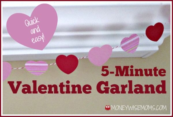 5 Minute Valentine Garland Easy Valentine S Day Decor Moneywisemoms