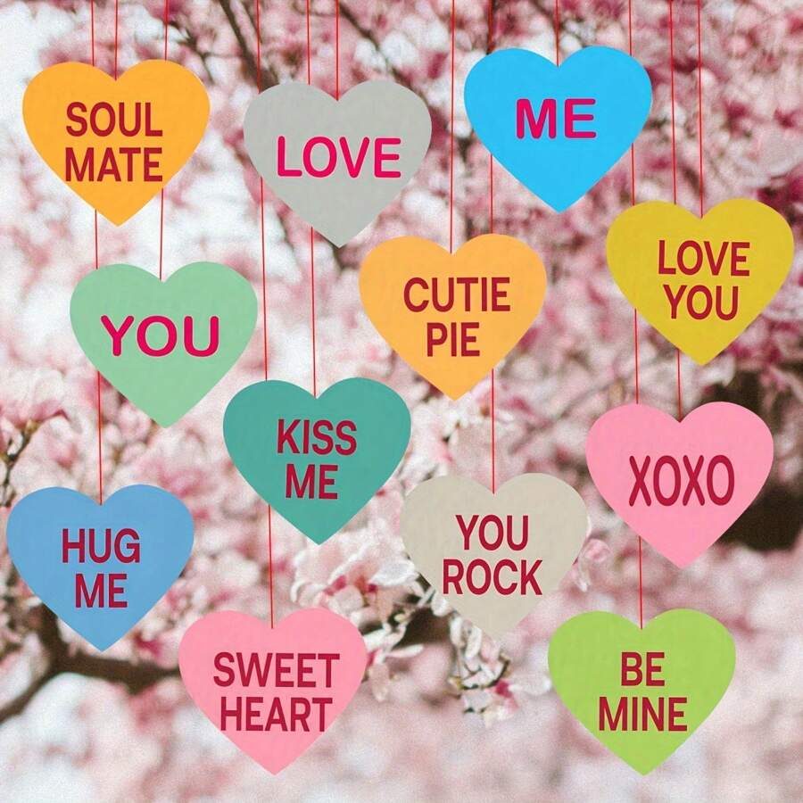 Amazon Com 20 Pack Valentines Conversation Hearts Garland Decorations