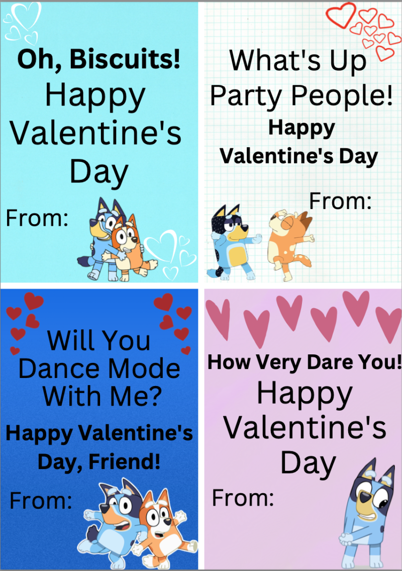 Bluey Valentine S Day Cards