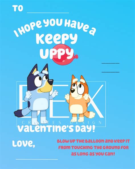 Bluey Valentines Keepy Uppy Bluey Valentine Digital Etsy