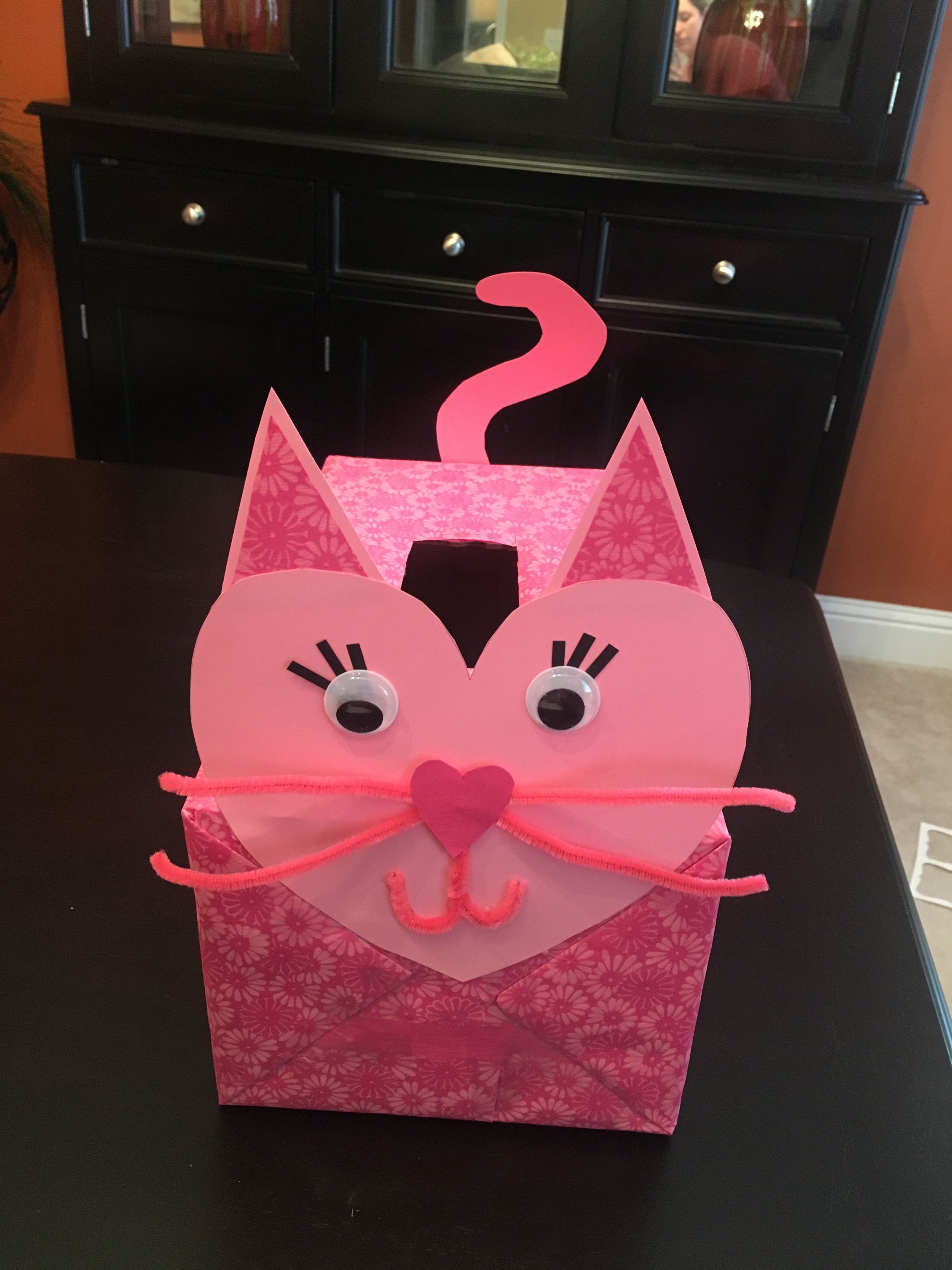 Cat Valentine Box Craft Pin By Lyndsey Hagan On Classroom Treats Card Kids