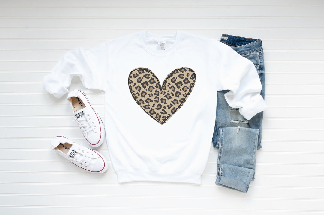 Cheetah Valentines Card Diy Day Heart Shirt Leopared Etsy