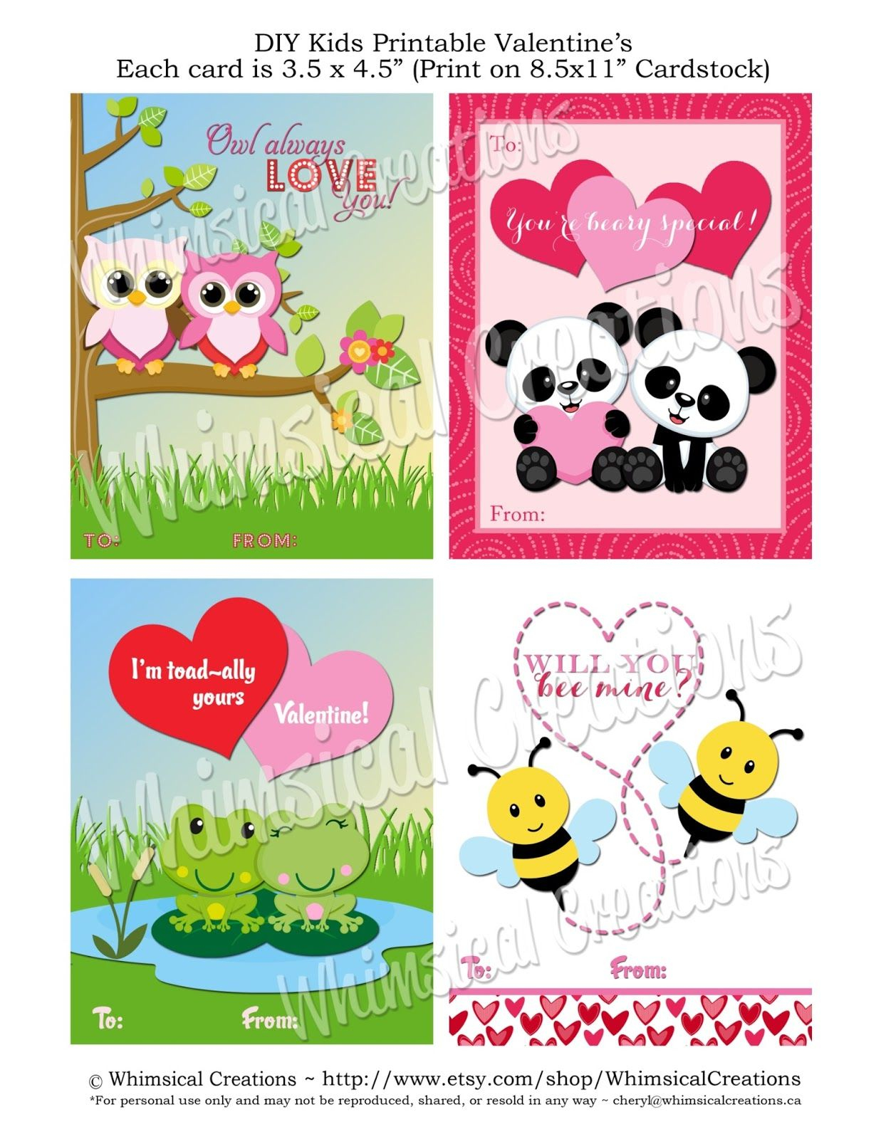 Children S Valentine Cards Printable