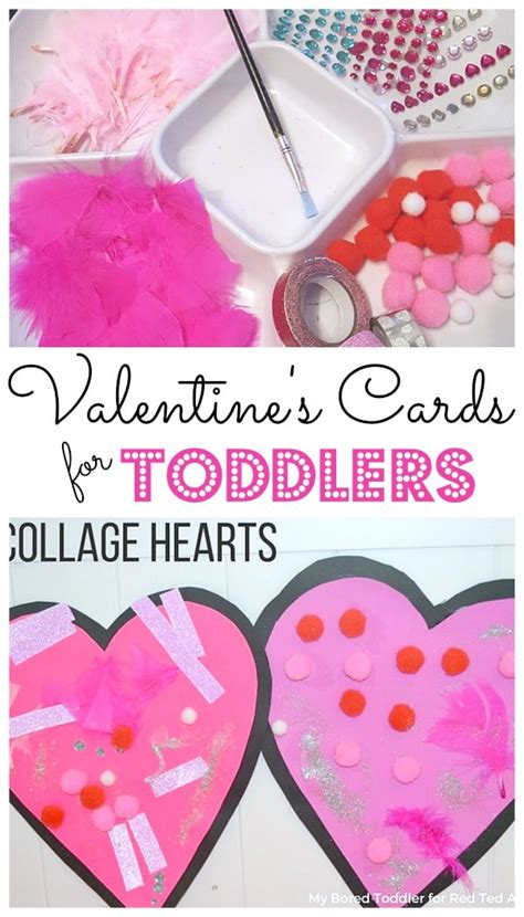 Collage Heart Cards For Toddlers Red Ted Art S Blog