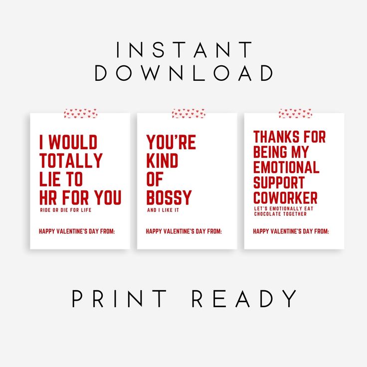 Coworker Funny Workplace Valentine Cards Instant Download Etsy