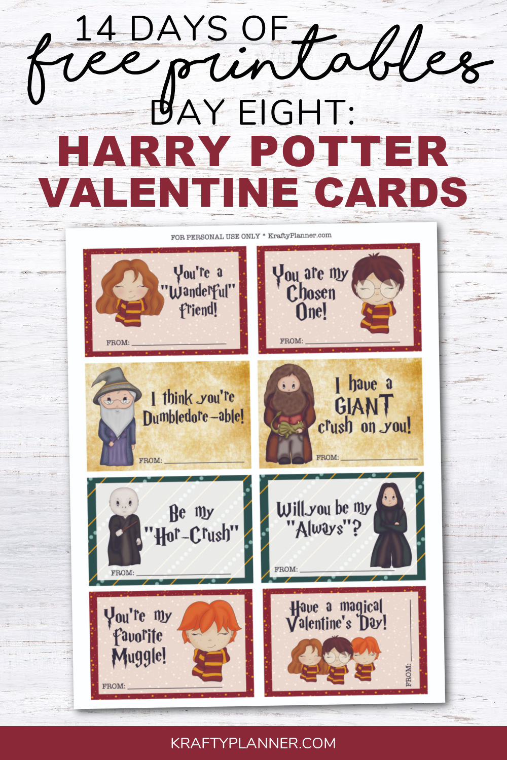 Day 8 Free Printable Harry Potter Valentine S Day Cards Artofit