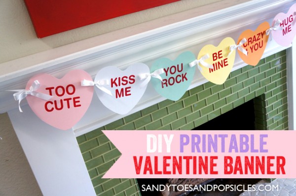 Diy Printable Valentine Banner Party Ideas