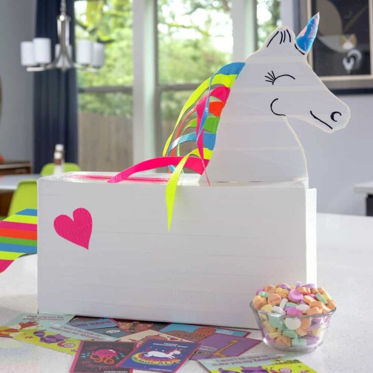 Diy Unicorn Valentine Amp 39 S Box With Duck Tape Diy Candy