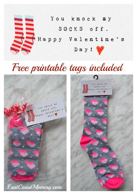 East Coast Mommy Socks Valentine With Free Printable Tags