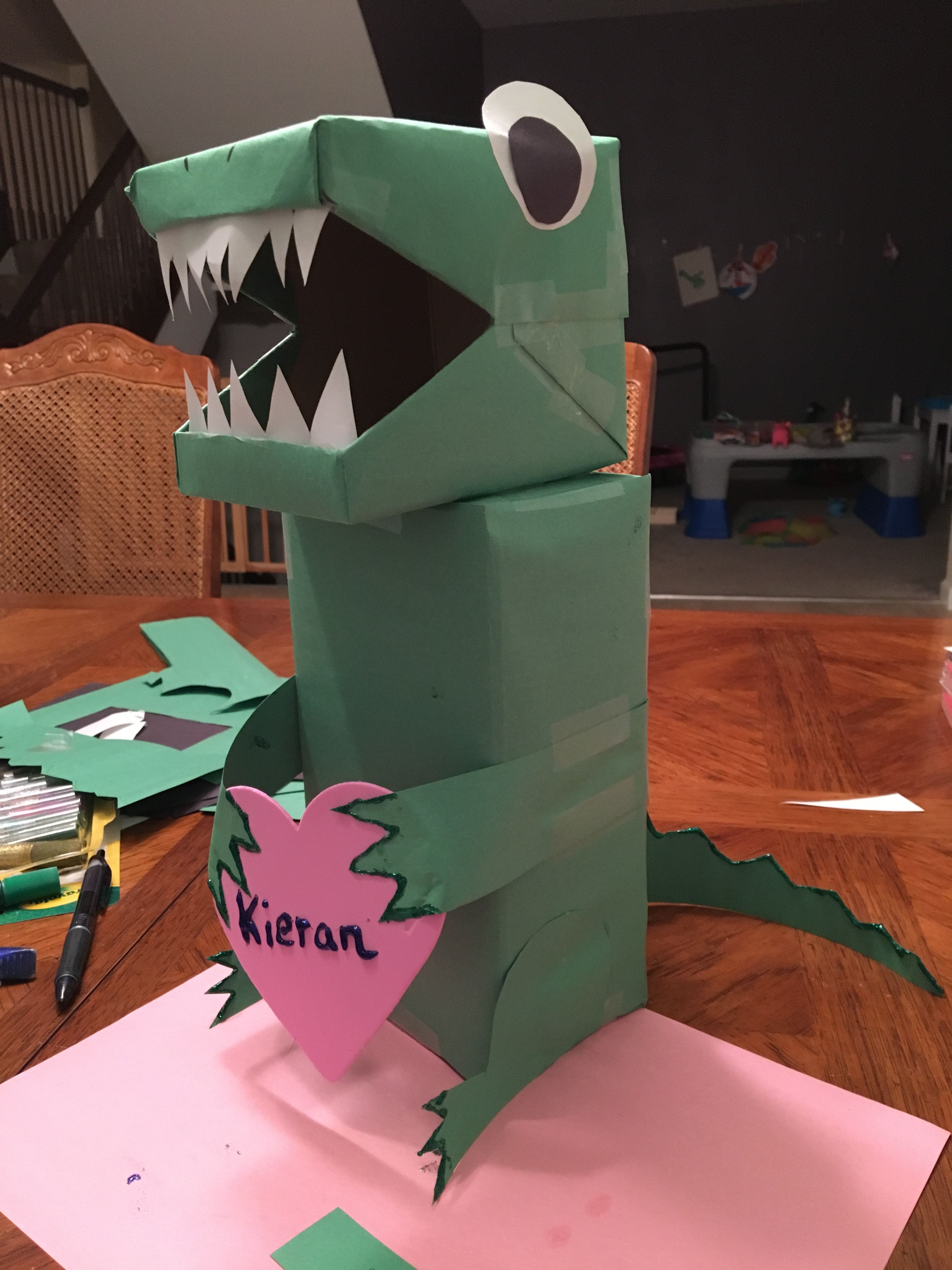 Easy Diy Dinosaur Valentines Box That S Dino Mite Dino Valentine Box