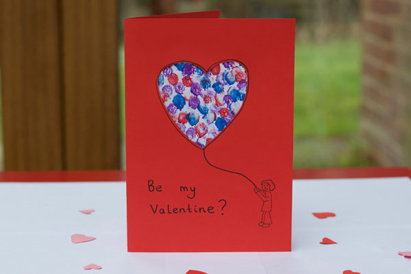 Easy Valentine Finger Paint Card Little Fish