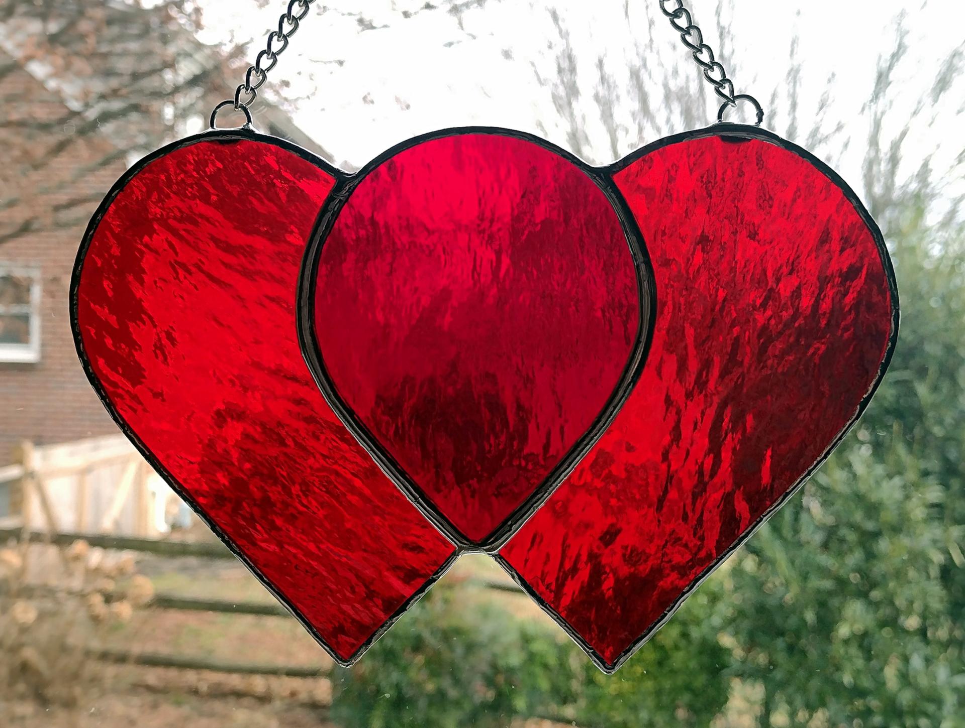 Entwined Hearts Stained Glass Suncatcher Valentine S Day