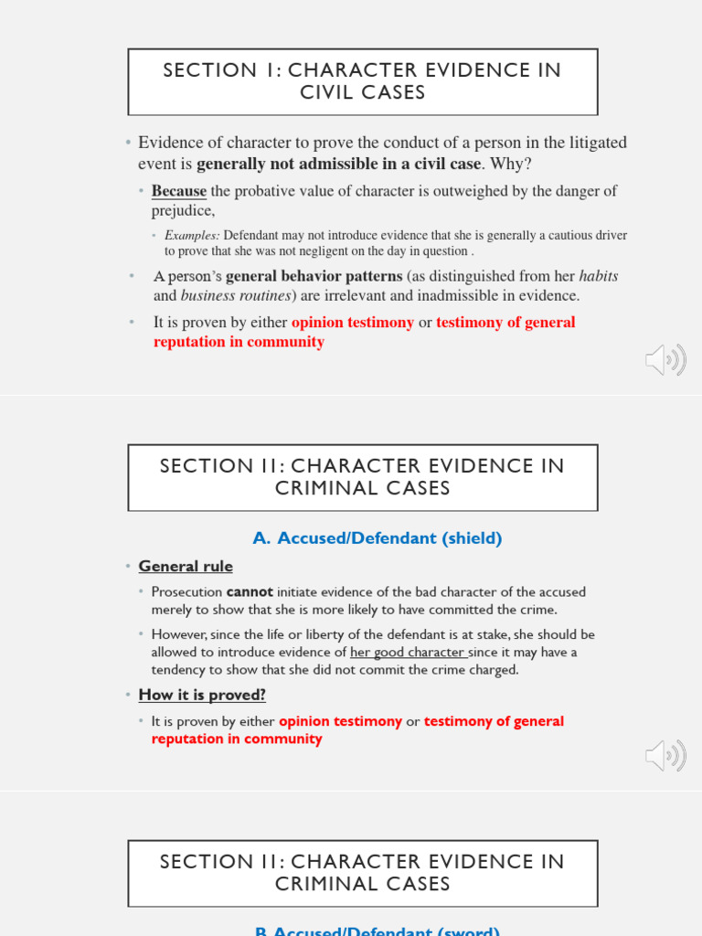 Everyday Evidence How Character Evidence Works Youtube
