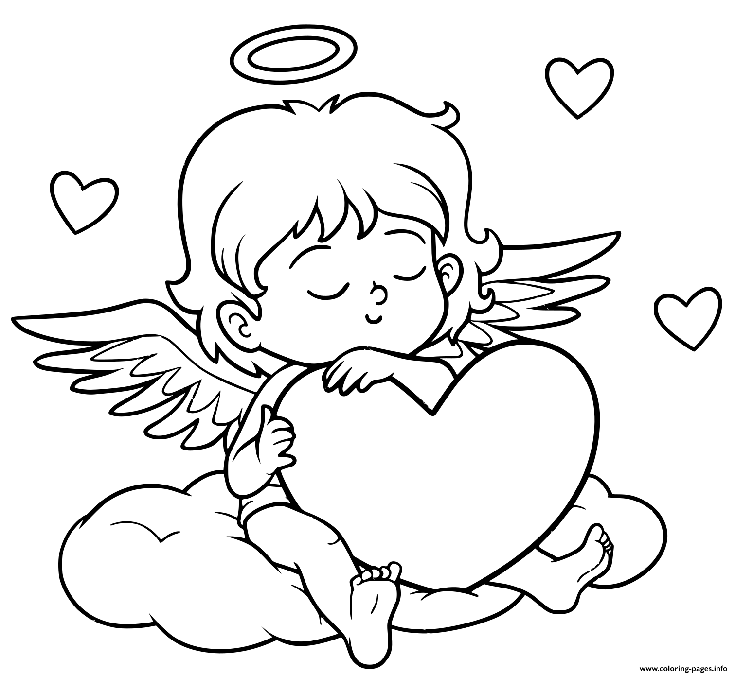 For Children Valentine S Day Character Angel Coloring Page Printable