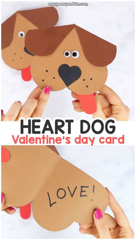 Heart Dog Craft Diy Valentine S Day Card Idea Easy Peasy And Fun