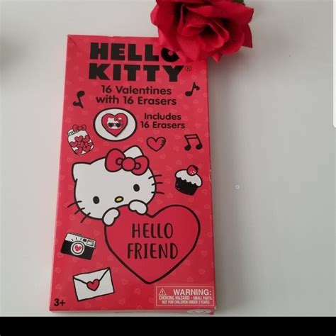 Hello Kitty Toys Hello Kitty 6 Valentines Cards With Erasers New Poshmark