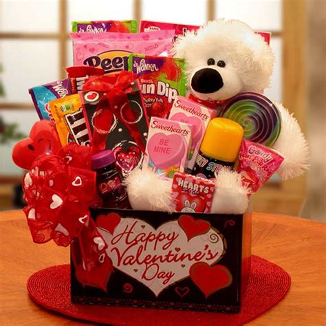 Huggable Bear Kids Valentine Gift Box Childrens Valentine Basket Kids Gifts Arttowngifts Com