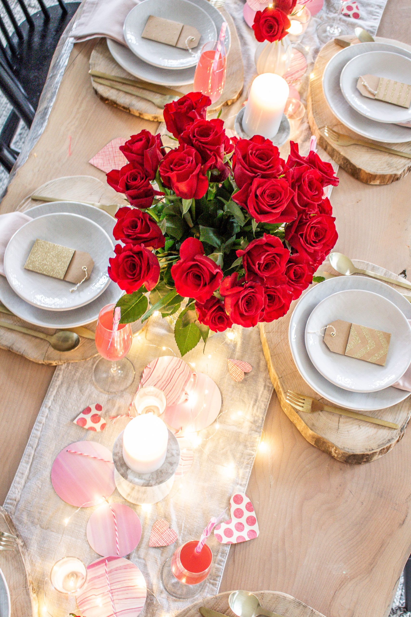 Neutral Vs Color Valentine S Table Decor