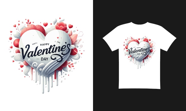 Premium Vector Happy Valentine Day 2024 Tshirt Design