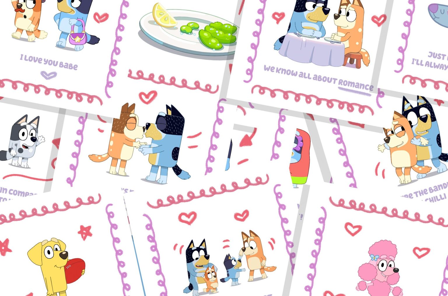 Printable Bluey Valentines Cards