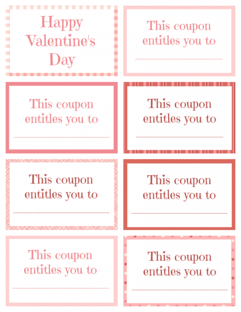 Printable Valentine S Day Cards Kids Valentine Coupon Dog Lover