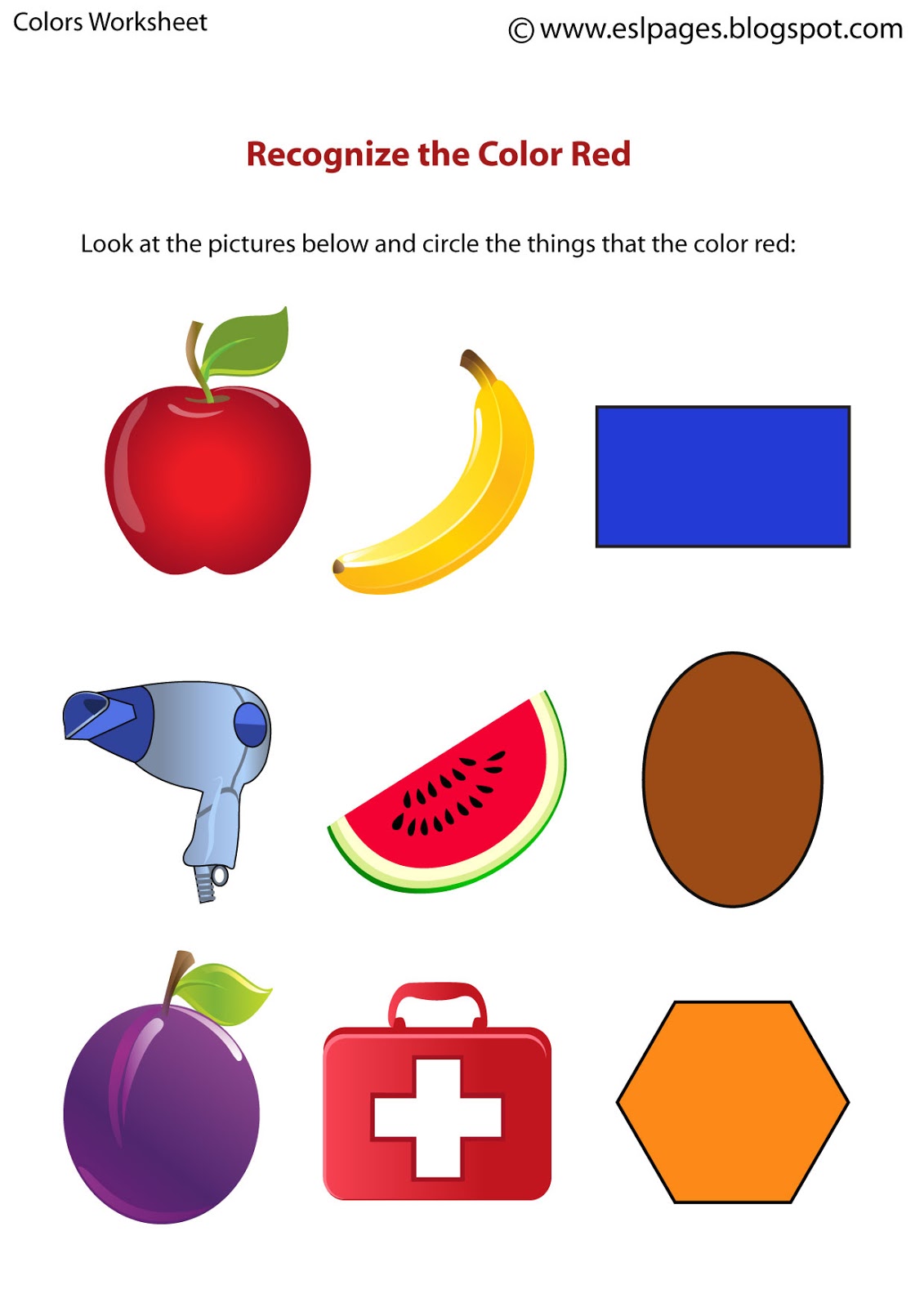 Printable Worksheets To Teach Colors