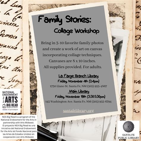 Santa Fe Public Library Family Stories Collage Workshop