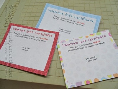 Scratch Off Valentine Gift Certificates Suprise Your Valentine