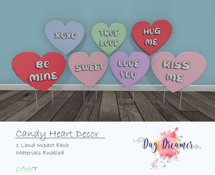 Second Life Marketplace Day Dreamer Candy Heart Decor Boxed