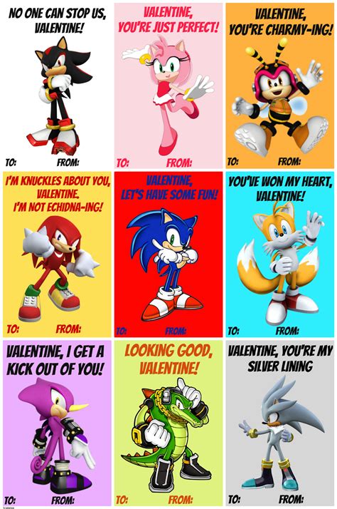 Sonic Valentine Cards