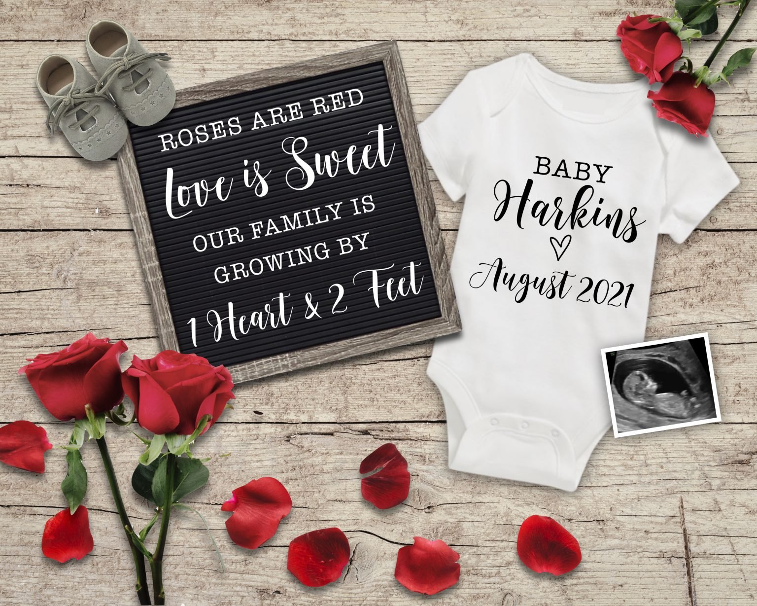 Third Baby Announcements Valentines Pregnancy Announcement Creative Pregnancy Announcement