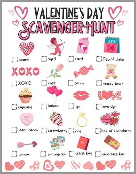 Valentine Amp 39 S Day Scavenger Hunt For Kids