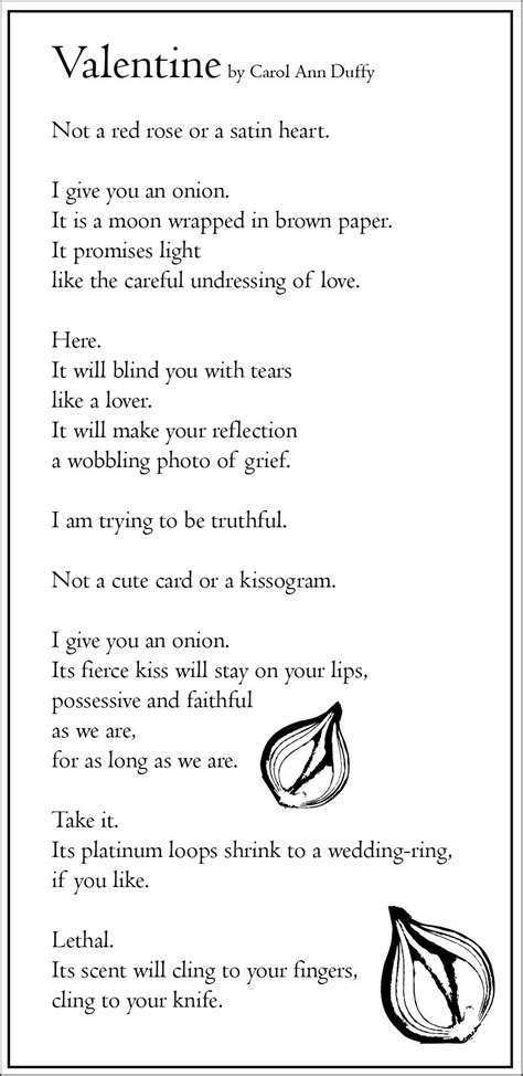 Valentine By Carol Ann Duffy Carol Ann Duffy Valentine Carol Ann