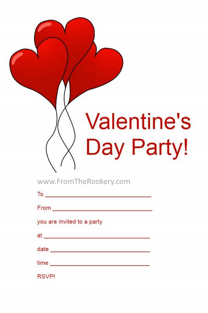 Valentine Party Invitations Hearts Valentine Printable Invite