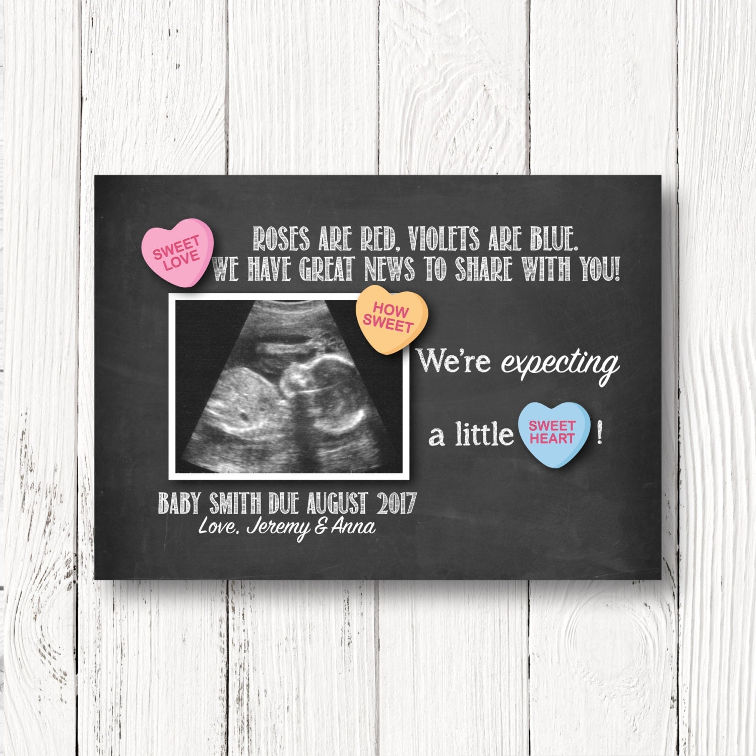 Valentine S Day Pregnancy Announcement Idea Pregnancy Etsy