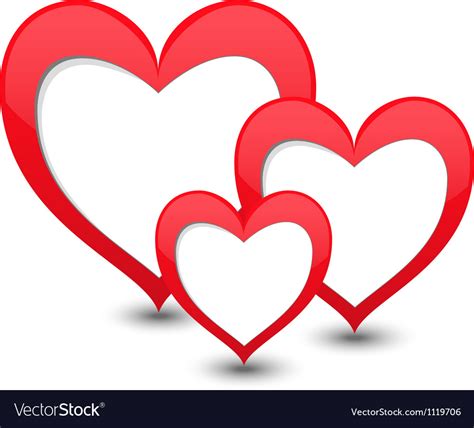 Valentines Day Card With Three Hearts Royalty Free Vector