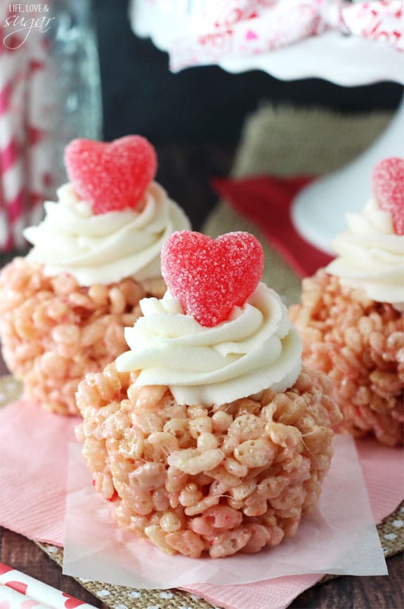 Valentines Day Rice Krispie Treat Cupcakes Life Love And Sugar