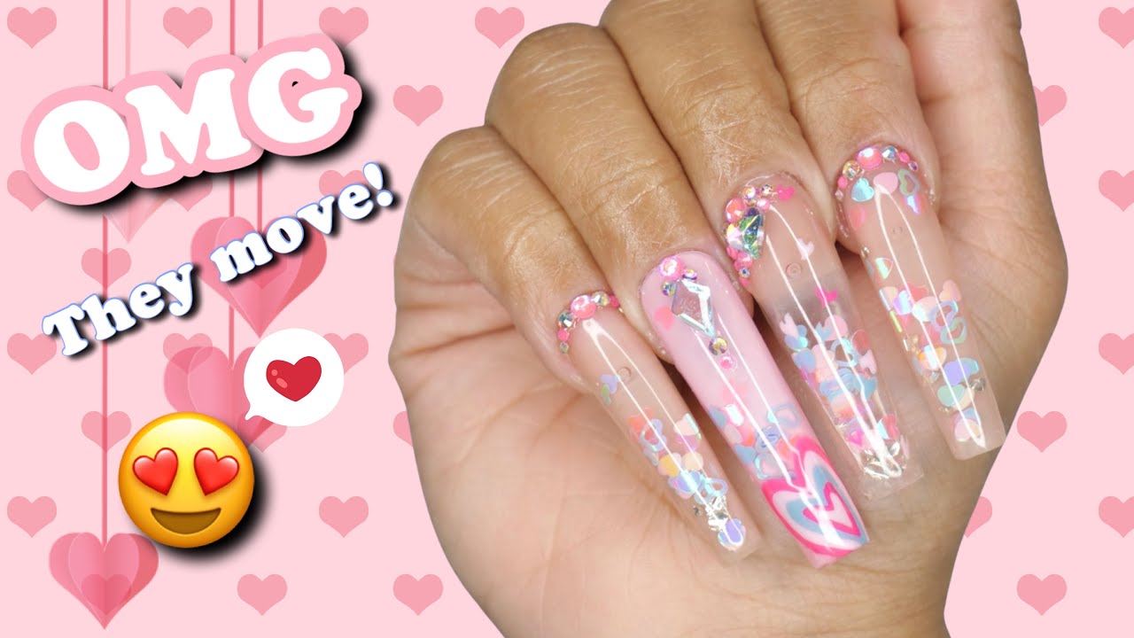 Valentines Day Snow Globe Aquarium Nails Nail Art Tutorial Youtube