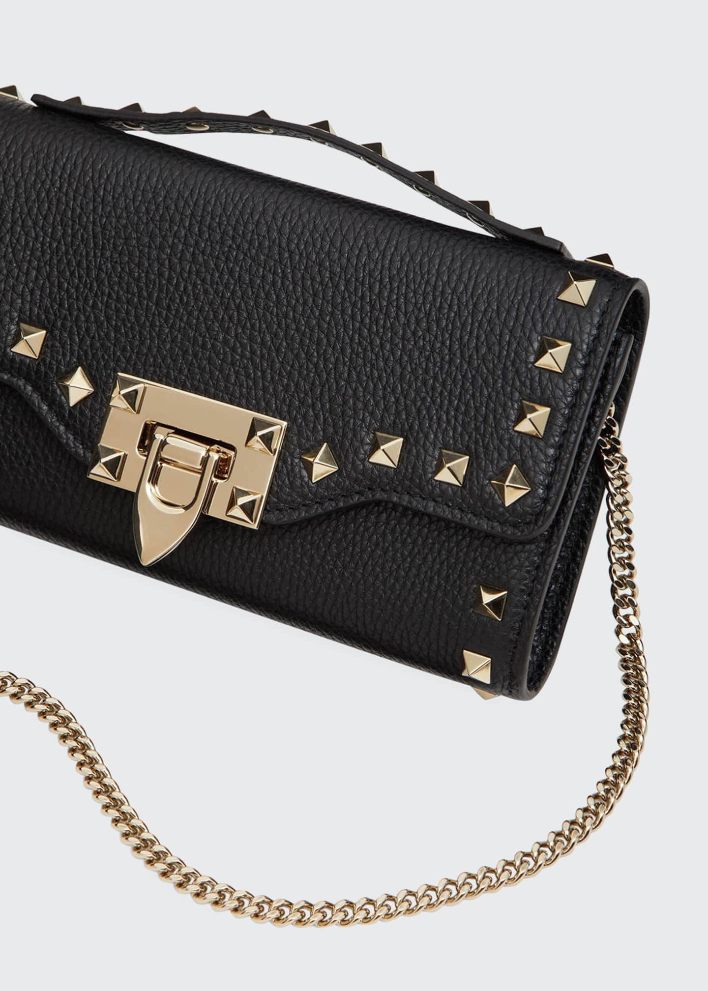 Valentino Garavani Rockstud Leather Wallet On Chain Bergdorf Goodman